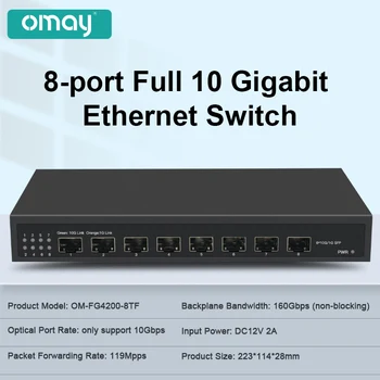 OMAY 8 Portu 10G SFP+ Ethernet Switch Desktop Neapsaimniekotu Tīkla Slēdzi, un L3 Izdevās 8 *1G/2.5 G/10G SFP Porti Konsoles Slēdzis