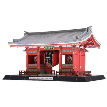 Kaminarimon Vārti, Sensoji Templis Japāna Pasaules Slaveno Ēku Roku darbs 3D Papīra Paraugs