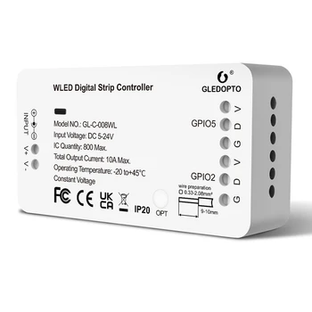 GLEDOPTO WLED Slokšņu Kontrolieris LED Gaismas Vairāk nekā 100 Dinamiskā Apgaismojuma Režīmi DIY Wifi APP Kontroles 800 IC RGB RGBW Nav Nepieciešams Centrmezgls