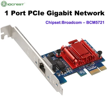 Broadcom Čipu 1. Ostas PCIe 1Gbps Gigabit NIC Adapteri Tīkla Karte 10/100/1000 Mbps Vienu RJ45 Lan Kontrolieris BCM5721 Chipset