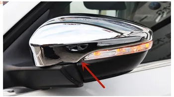 Par Volkswagen Bora 2013. - 2015.gadam, Augstas kvalitātes ABS Chrome atpakaļskata spoguļa apdare segtu anti-rub aizsardzības auto piederumi U