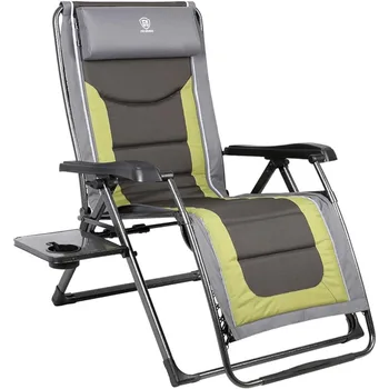Lielajam XL Nulles Gravitācijas Recliner Polsterēta Terases sauļošanās krēslu Krēsls Ar Regulējamu Pagalvi Atbalsta 350lbs (Olīvu Zaļā krāsā) Kravas Bezmaksas