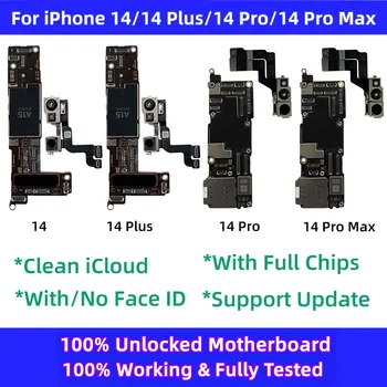 Oriģinālais iPhone 14 Pro Max Loģika valdes iphone 14 Plus Mātesplati Bez/Ar Seju ID Atslēgt mainboard Tīru iCloud