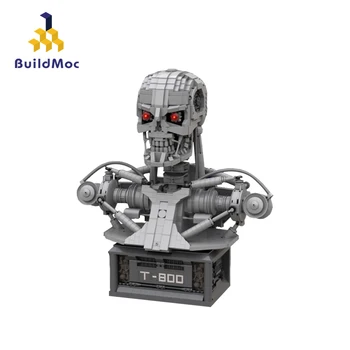 BuildMOC Terminator 800Bust Krūtis 20570 Ēkas Bolcks Uzstādīt Statuju Modelis Ar Mehānisko Robotu izstādē Pilsētā Classic Ideja Zīmola Bērniem Rotaļlietas