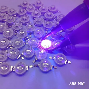 3W Augstas Jaudas LED Ultravioleto Čipu 395-400nm Ar VAI Bez PCB DIY