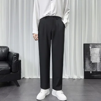 Korejiešu Stilā, Uzvalku Bikses Vīriešu Slim Modes Vienkrāsainu Biznesa Sabiedrības Bikses Taisni Vīriešu Bikses Vīriešu Soffice Formālās Bikses E50