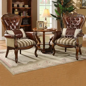 Amerikāņu stila masīvkoka īstas ādas tiger krēsls