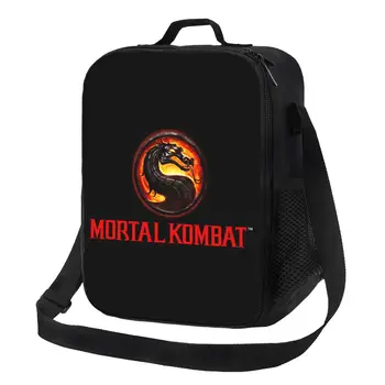 Mortal Kombat Logo, Siltuma Izolācijas Pusdienas Somas Sub Zero Scorpion Kaujas Spēle Resuable Pusdienas Tote Āra Piknika