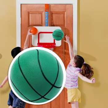 Iekštelpu Klusums Basketbola Sporta Bouncy Bumbiņas Augsta Blīvuma Putu Materiāla Bērniem, Pieaugušajiem Bumbu Mācību Bezmaksas Portatīvo Neto